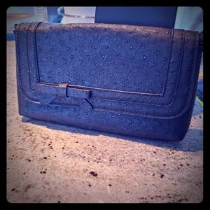 Black Ostrich Skin Handbag